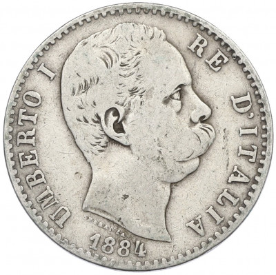 2 лиры 1884 года Италия