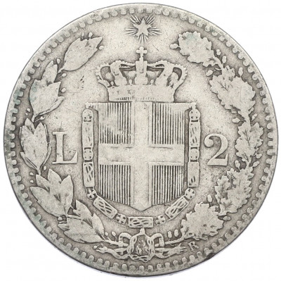 2 лиры 1884 года Италия