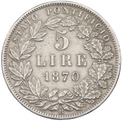 5 лир 1870 года Папская область