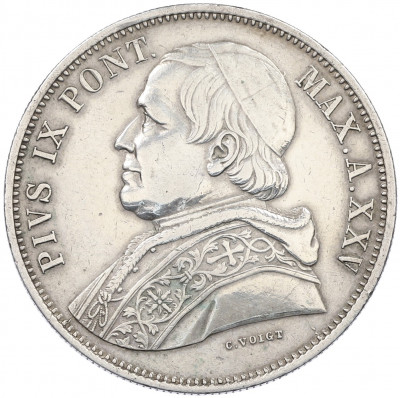 5 лир 1870 года Папская область