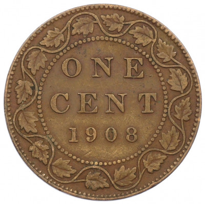 1 цент 1908 года Канада