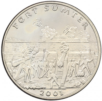 5 долларов 2001 года Либерия «Форт Самтер»