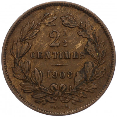 2 1/2 сантима 1908 года Люксембург