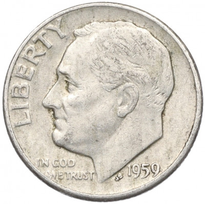 1 дайм (10 центов) 1959 года D США