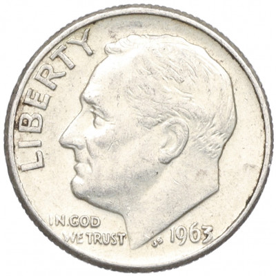1 дайм (10 центов) 1963 года D США