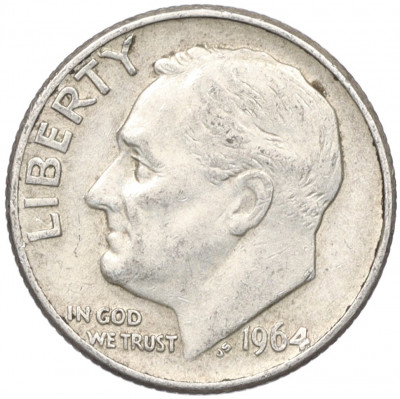 1 дайм (10 центов) 1964 года D США