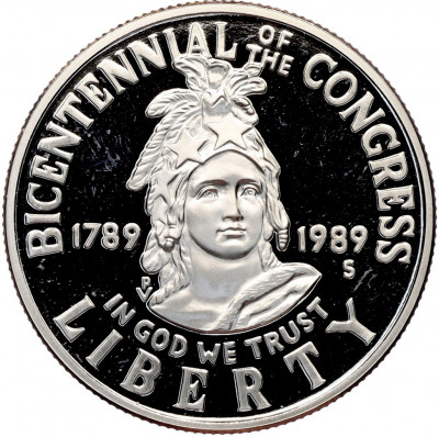 1/2 доллара (50 центов) 1989 года S США «200 лет Конгрессу»