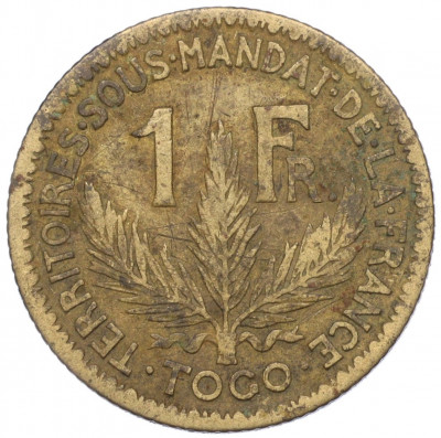 1 франк 1924 года Французское Того