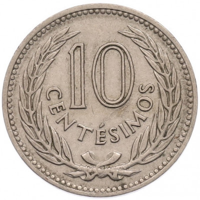 10 сентесимо 1953 года Уругвай