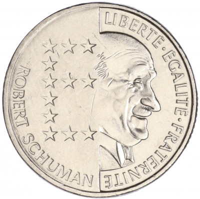 10 франков 1986 года Франция «100 лет со дня рождения Роберта Шумана»