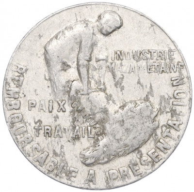 25 сантимов 1922 года Франция — комунна Мазаме (Нотгельд)