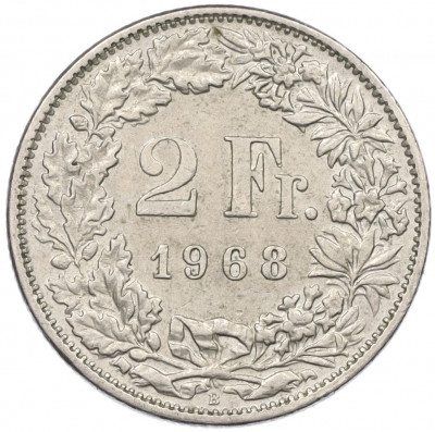 2 франка 1968 года Швейцария
