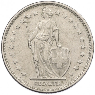 2 франка 1968 года Швейцария