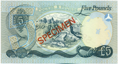 5 фунтов 1977 года Великобритания (Северная Ирландия) ОБРАЗЕЦ