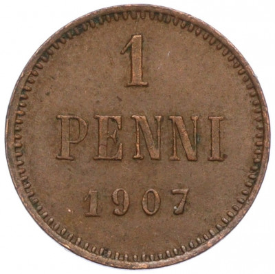 1 пенни 1907 года Русская Финляндия