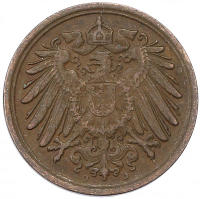 1 пфенниг 1911 года D Германия