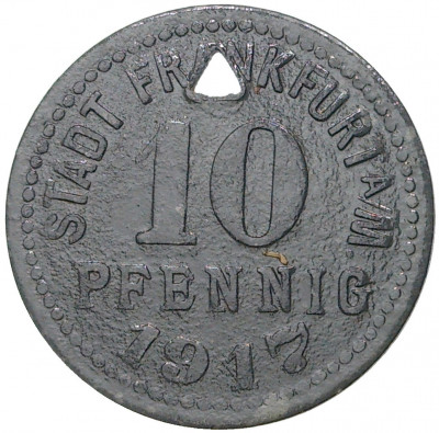 10 пфеннигов 1917 года Германия — город Франкфурт-на-Майне (Нотгельд)