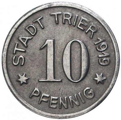 10 пфеннигов 1919 года Германия — город Трир (Нотгельд)