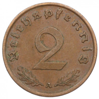 2 рейхспфеннига 1939 года A Германия