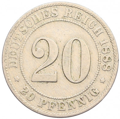 20 пфеннигов 1888 года J Германия
