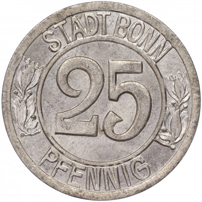 25 пфеннигов 1920 года Германия — город Бонн «Бетховен» (Нотгельд)