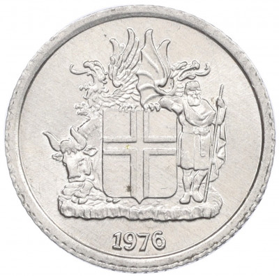 1 крона 1976 года Исландия
