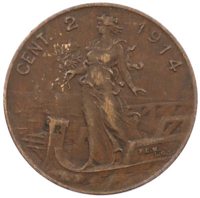 2 чентезимо 1914 года Италия