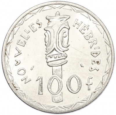 100 франков 1966 года Новые Гебриды