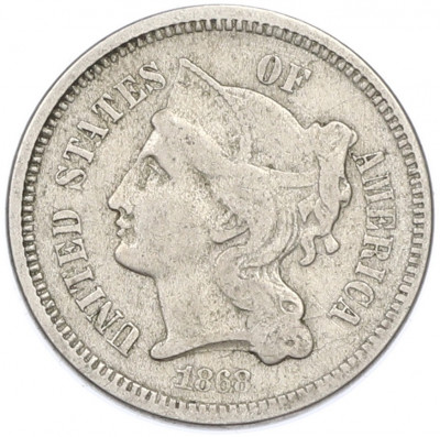 3 цента 1868 года США