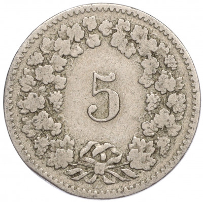 5 раппенов 1883 года Швейцария