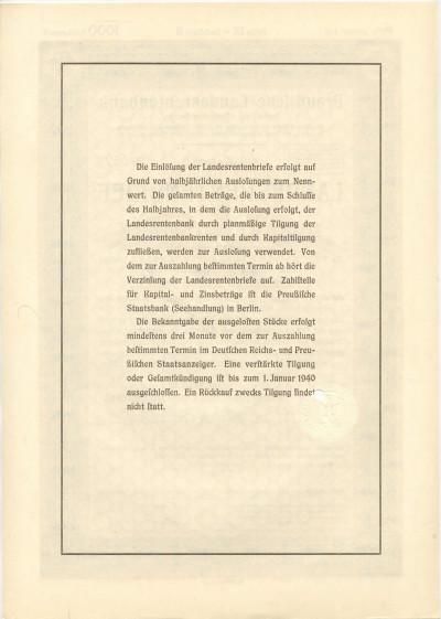 4 1/2% акция (облигация) 1000 рейхсмарок 1935 года Германия