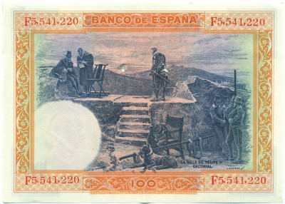 100 песет 1925 года Испания (Гашение)