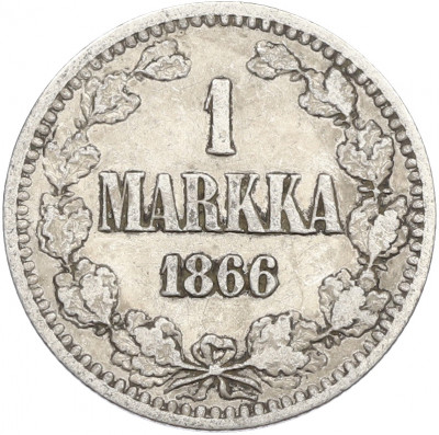 1 марка 1866 года Русская Финляндия