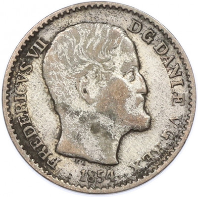 4 скиллинга 1854 года Дания