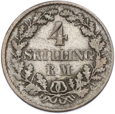 4 скиллинга 1854 года Дания