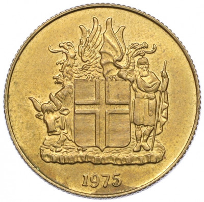 1 крона 1975 года Исландия
