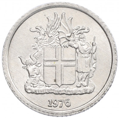 1 крона 1976 года Исландия
