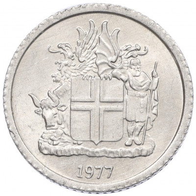 1 крона 1977 года Исландия