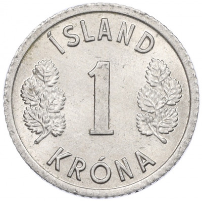 1 крона 1977 года Исландия