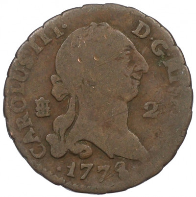 2 мараведи 1778 года Испания (Карл III)