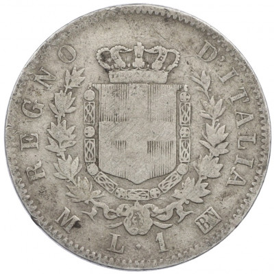 1 лира 1867 года M Италия