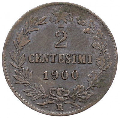 2 чентезимо 1900 года Италия