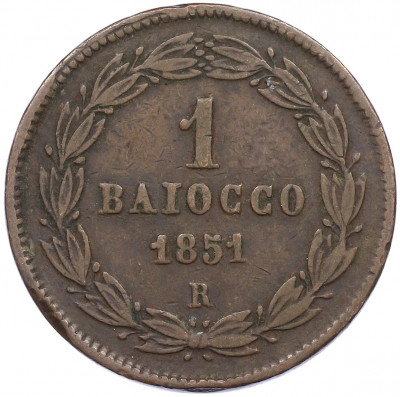 1 байокко 1851 года Папская область