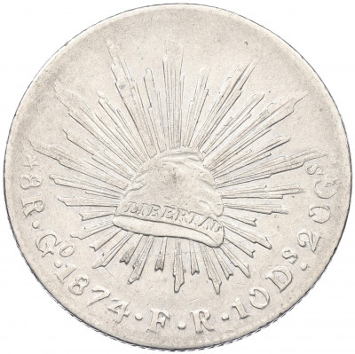 8 реалов 1874 года Мексика