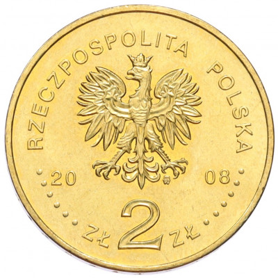 2 злотых 2008 года Польша «450 лет польской почтовой службе»