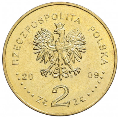 2 злотых 2009 года Польша «25 лет со дня смерти блаженного Ежи Попелушко»