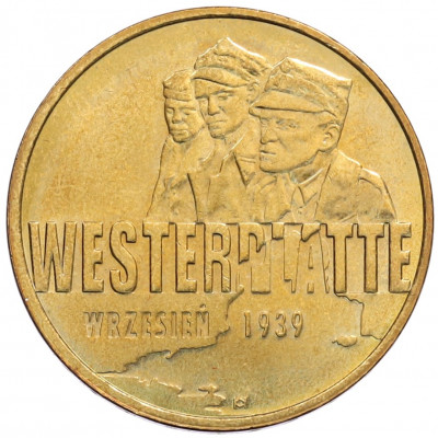 2 злотых 2009 года Польша «Оборона Вестерплатте в сентябре 1939»