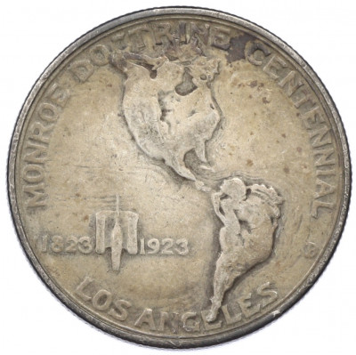 1/2 доллара (50 центов) 1923 года S США «100 лет Доктрине Монро»