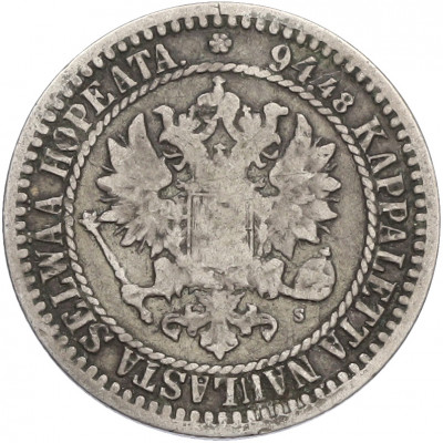 1 марка 1866 года Русская Финляндия