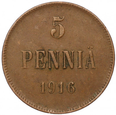 5 пенни 1916 года Русская Финляндия